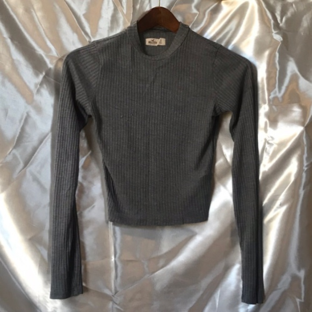 Gray Turtle Neck style Crop Top